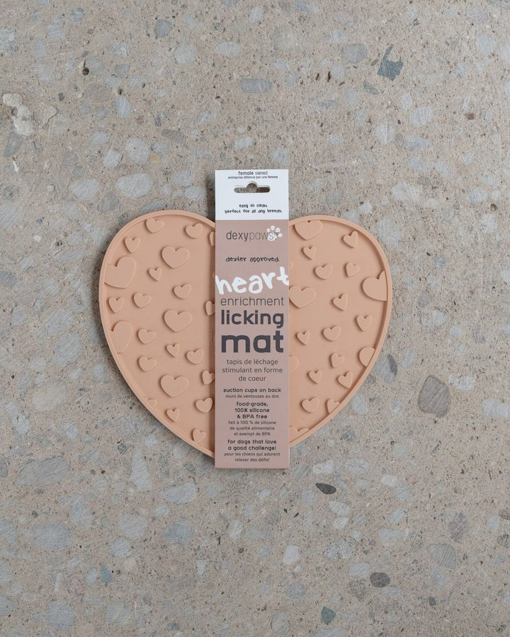 Dexypaws Blush Pink Heart Shaped Enrichment Lick Mat
