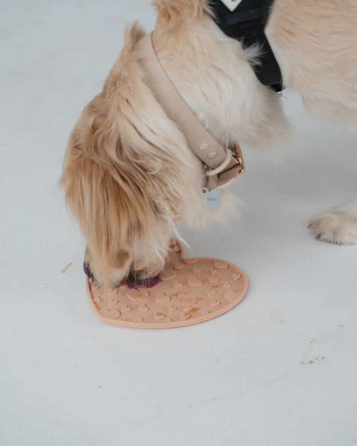 Dexypaws Blush Pink Heart Shaped Enrichment Lick Mat