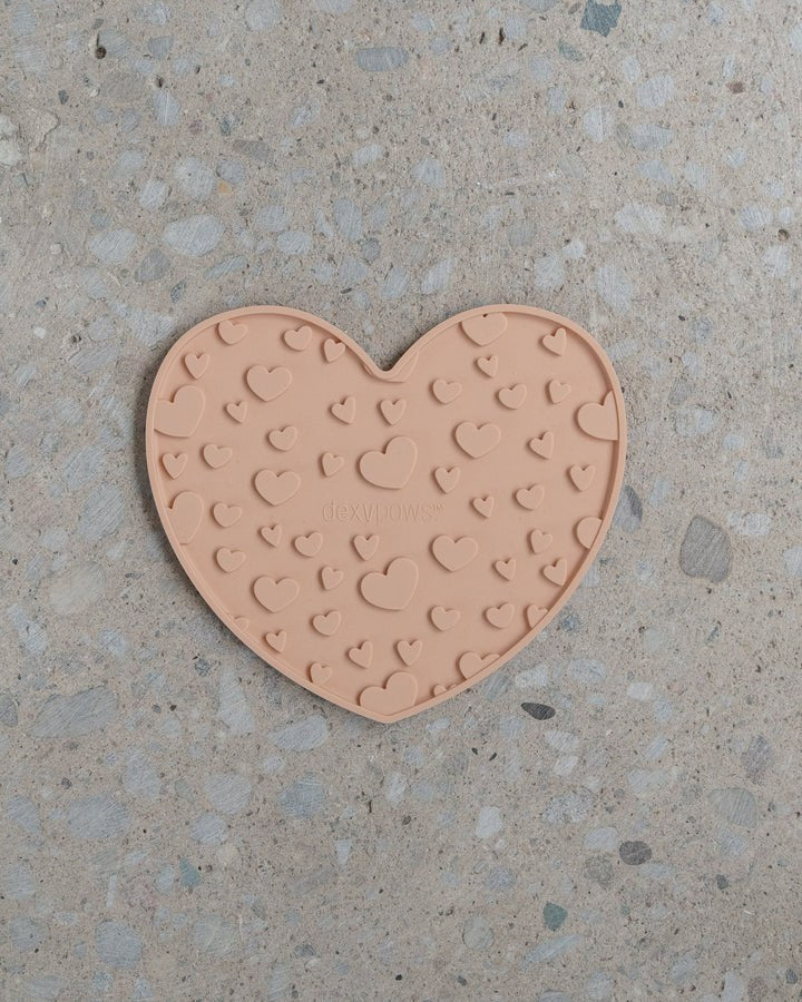 Dexypaws Blush Pink Heart Shaped Enrichment Lick Mat
