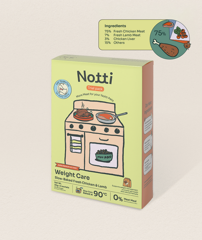 Notti Slow-Baked Fresh Chicken & Lamb Weight Care Cat Food Trial Pack