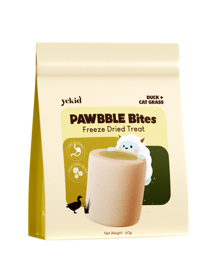 Yekid Functional Pawbble Bites – Duck & Cat Grass (60g)