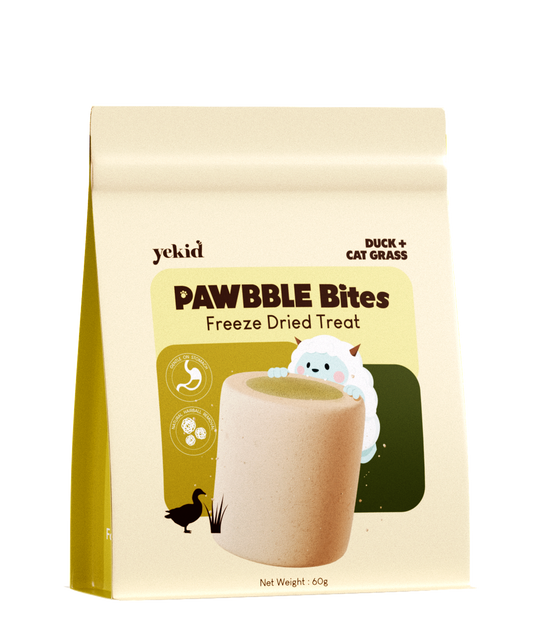 Yekid Functional Pawbble Bites – Duck & Cat Grass (60g)