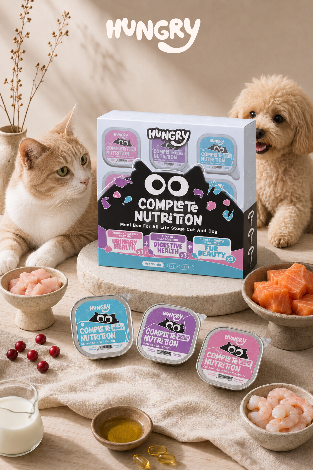 Hungry Meal Box for Dogs & Cats for All Life Stages (9 x 40g)