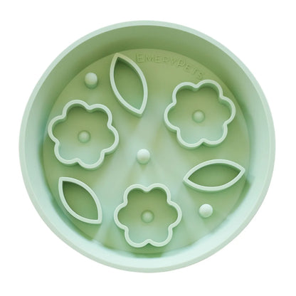 EmeryPets Flower + Leaf Slow Feeder Bowl