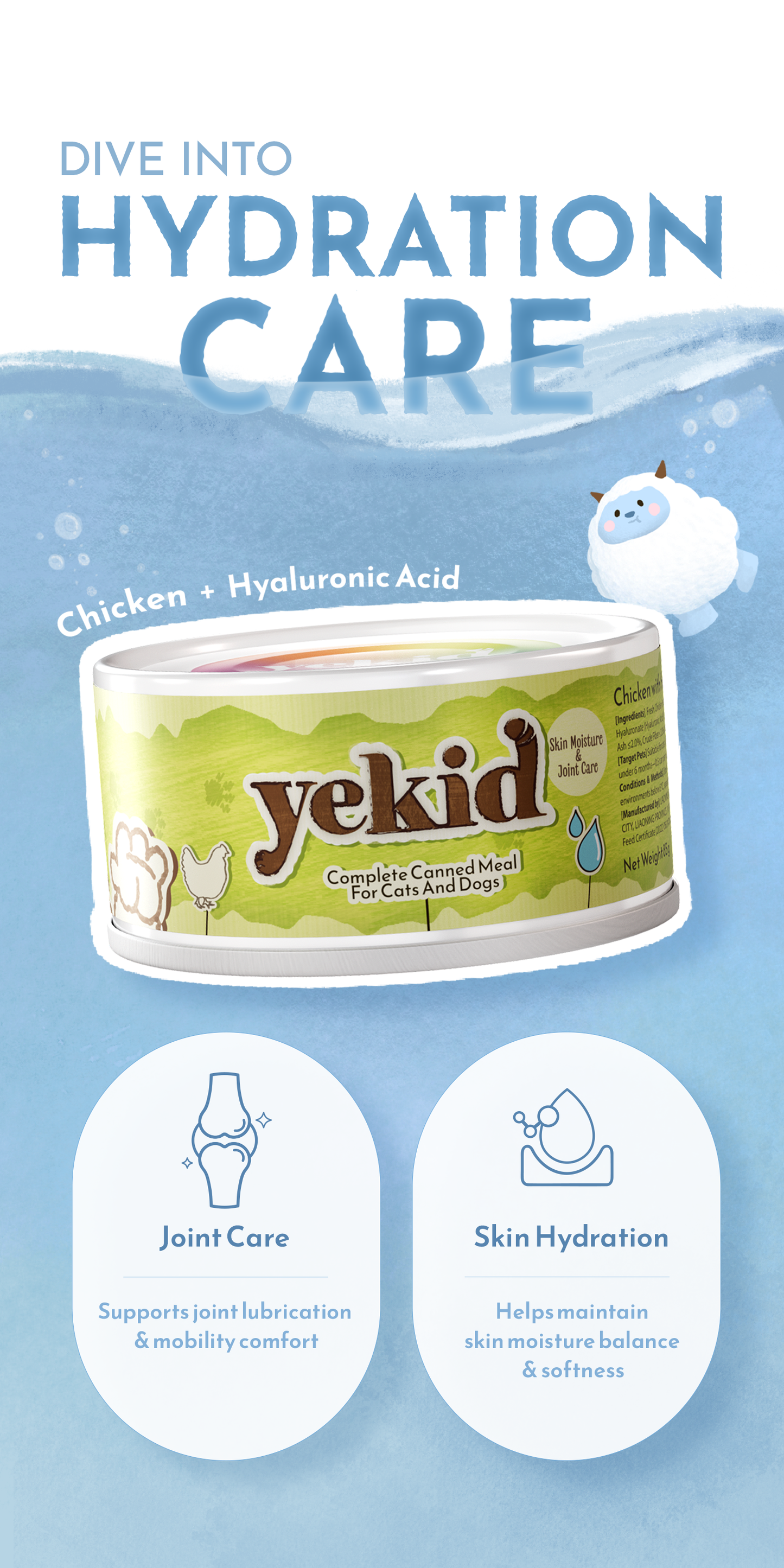 YEKID Functional Complete Canned Meal Variety Box for Dogs and Cats (6 × 85g)