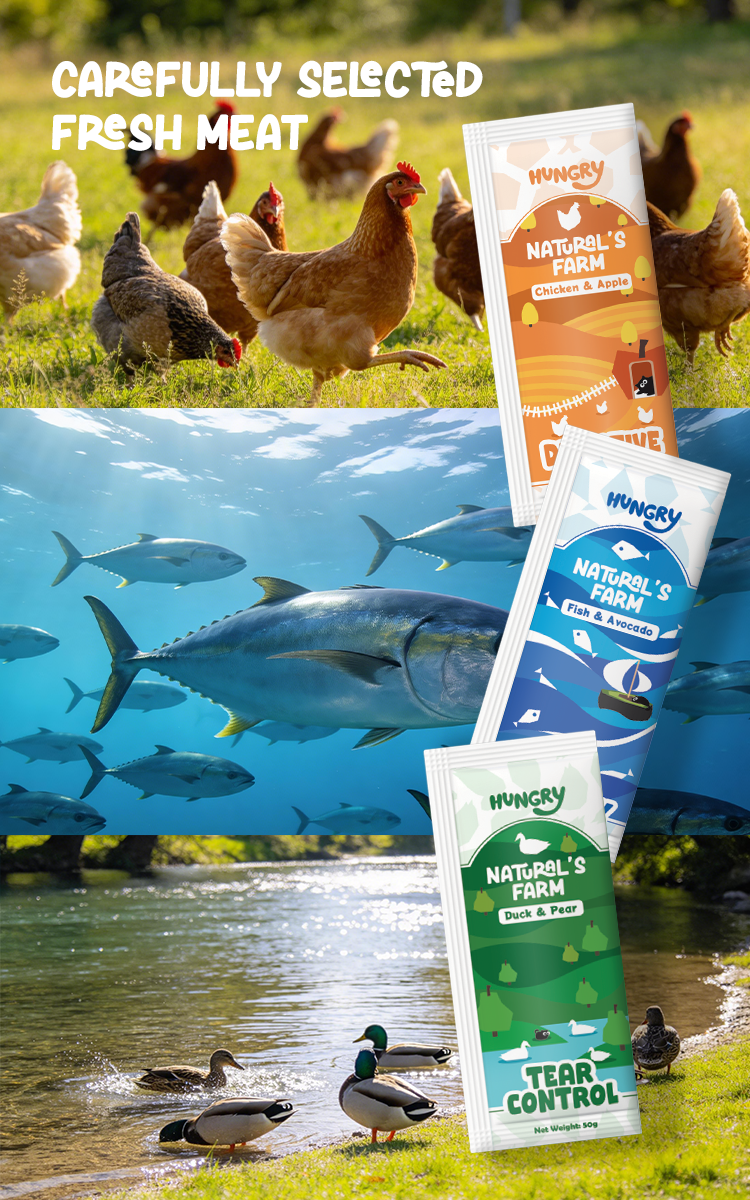 Hungry Natural’s Farm 3-in-1 Fruity Functional Main Staple Food for Dogs & Cats (50g x 18)