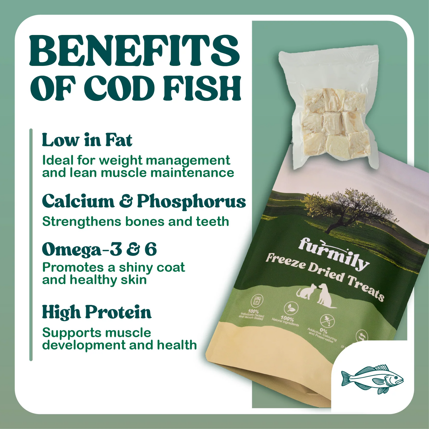Furmily Pet Freeze Dried Cod Fish