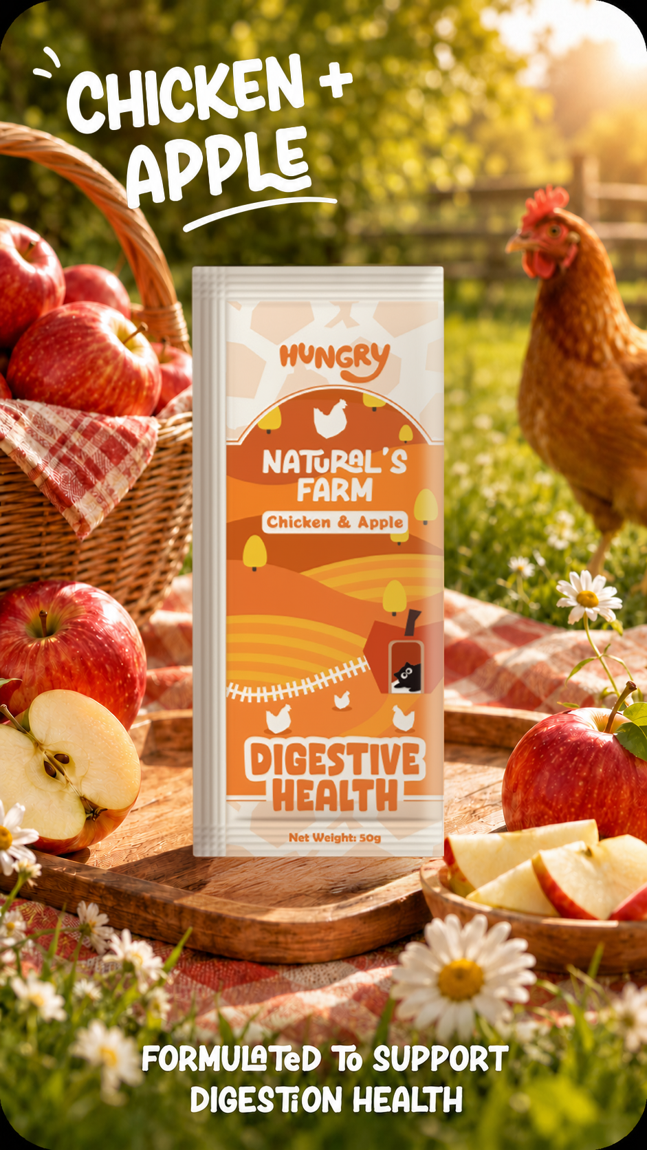 Hungry Natural’s Farm 3-in-1 Fruity Functional Main Staple Food for Dogs & Cats (50g x 18)