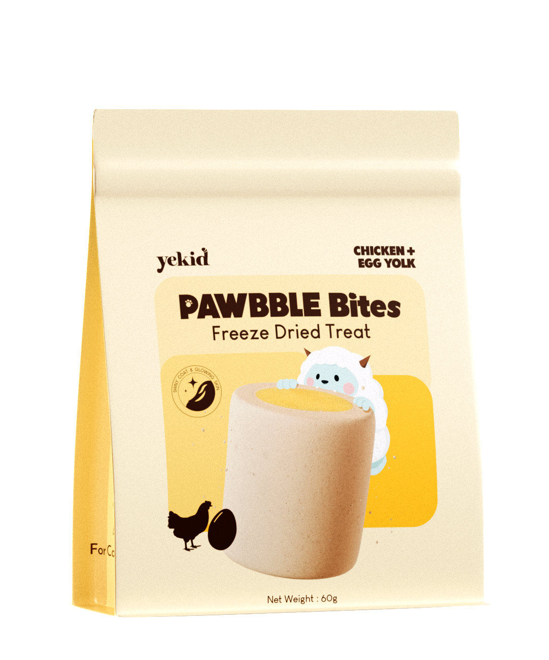 Yekid Functional Pawbble Bites – Chicken & Egg Yolk (60g)