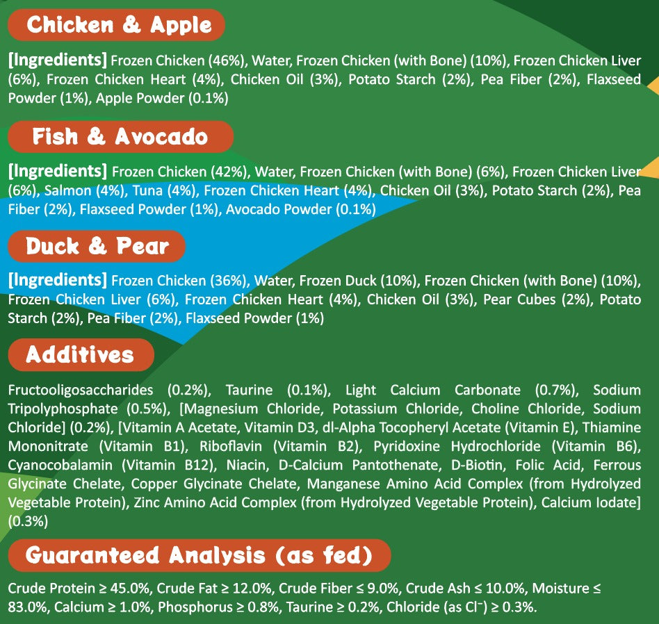 Hungry Natural’s Farm 3-in-1 Fruity Functional Main Staple Food for Dogs & Cats (50g x 18)