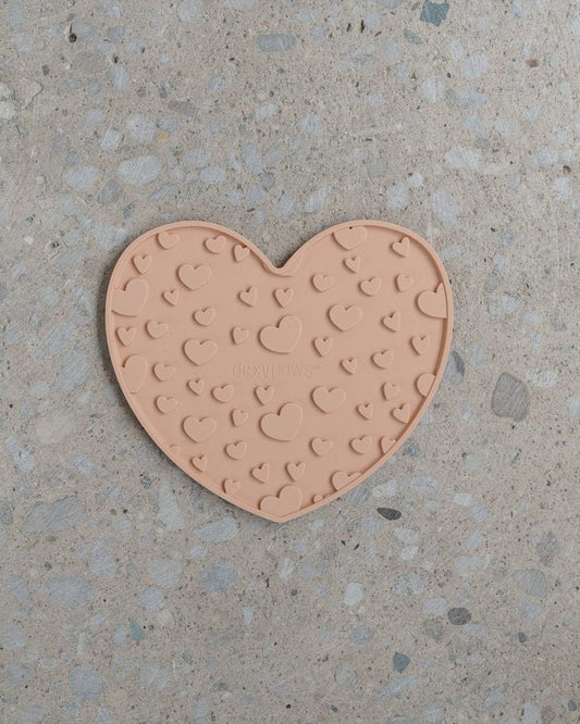 Dexypaws Blush Pink Heart Shaped Enrichment Lick Mat
